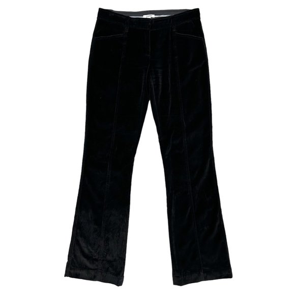 Generra Low-Rise Front Seam Velvet Bootcut Flare Trouser Pants in Black Size 2 - Picture 3 of 16